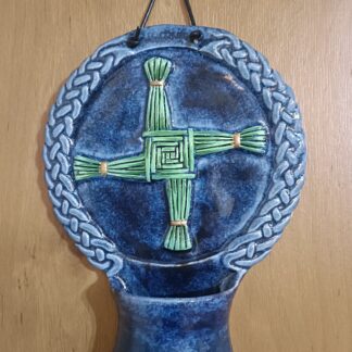 Hand Made St Brigid's Cross Holy water font. 7"x5"
